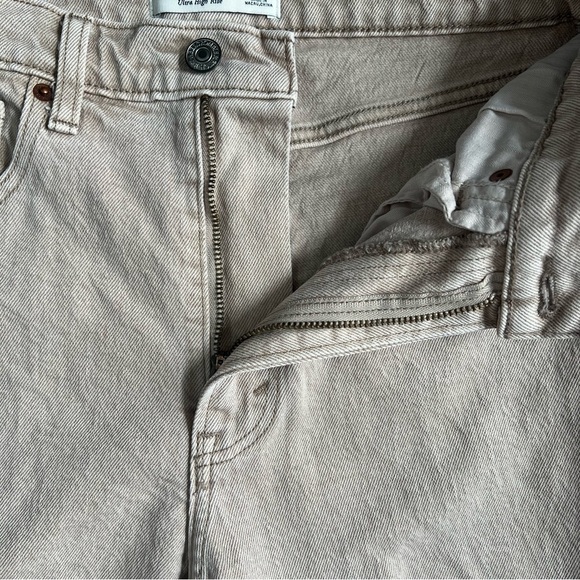 ABERCROMBIE & FITCH OAT / CREAM THE 90’S STRAIGHT ULTRA HIGH RISE JEANS SIZE 25 - Picture 12 of 13